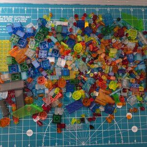 Lego Misc Transparent Pieces Lot - 1x1 Round Stud Blocks 1x1 2x2 Wings 2x3
